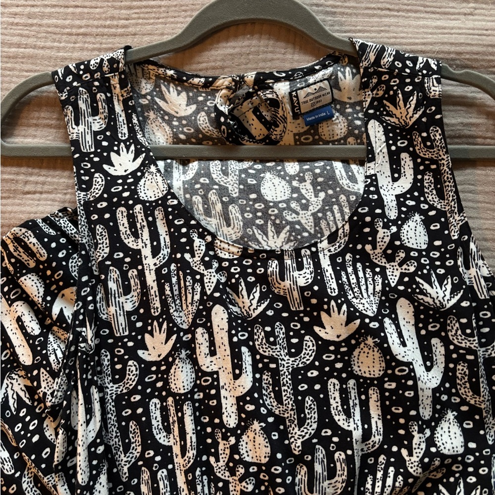 Kavu Black and White Cactus Midi Dress